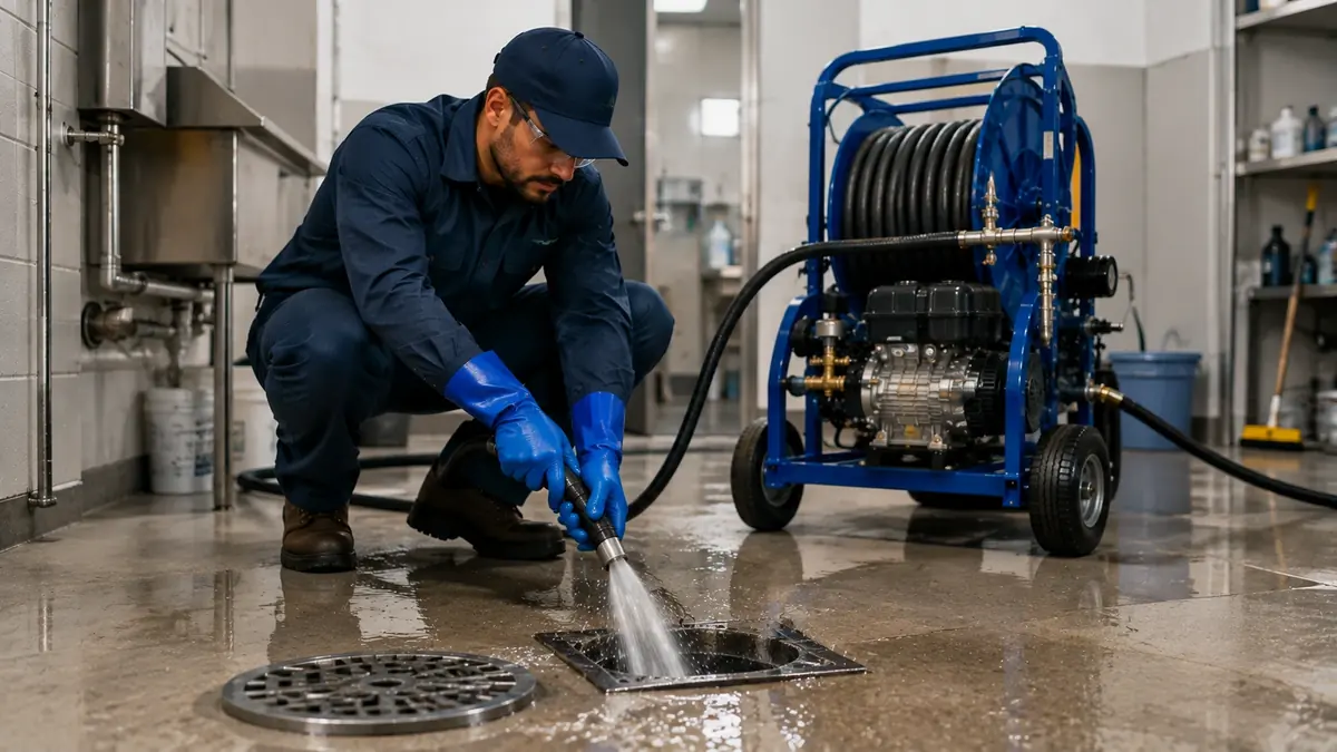 Floor Drain Hydro Jet Cleaning in Landers