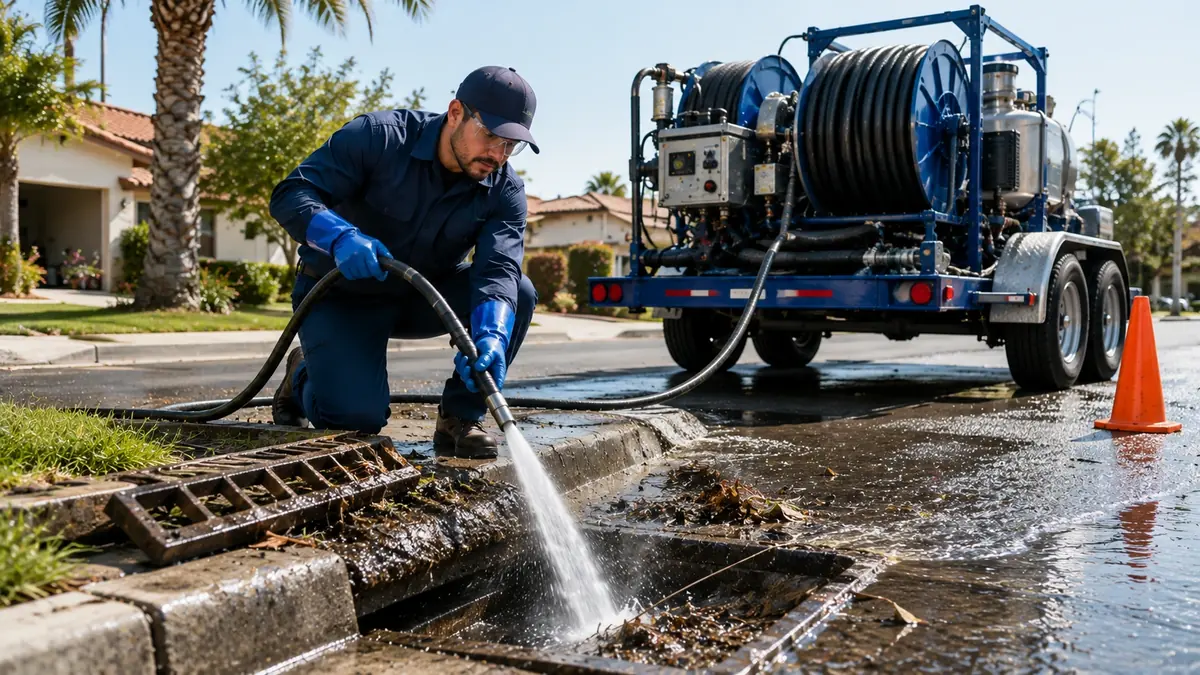 Storm Drain Hydro Jet Cleaning in Landers